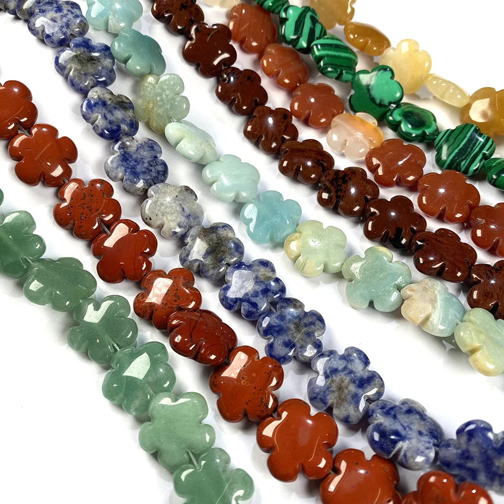 Natural Stone Flower Shape Loose isolation Beads Semifinished Beaded for Jewelry Making DIY Bracelet Necklace Accessories