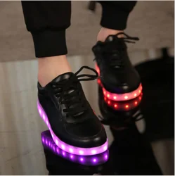 2024 New USB Chargering Led Shoes  Adults Light Up Sneakers  Men Women Glowing Party  Lovers' Shoes Luminous Shoes Black