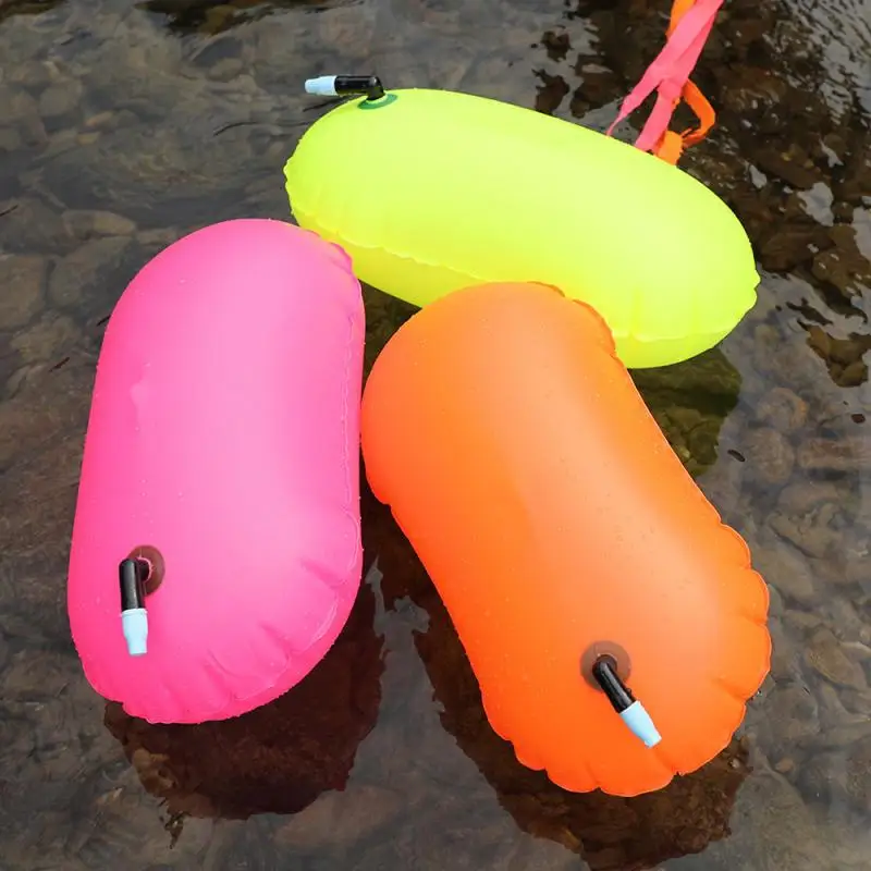 Inflatable เปิดว่ายน้ำทุ่น Tow Float กระเป๋าคู่ Air กระเป๋าเข็มขัดสำหรับว่ายน้ำกีฬากระเป๋าความปลอดภัย