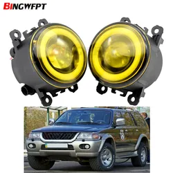 2x Car Accessories LED Front Fog Light Angel Eye H11 For For Mitsubishi Pajero IV V8_W V9_W 2007-2015