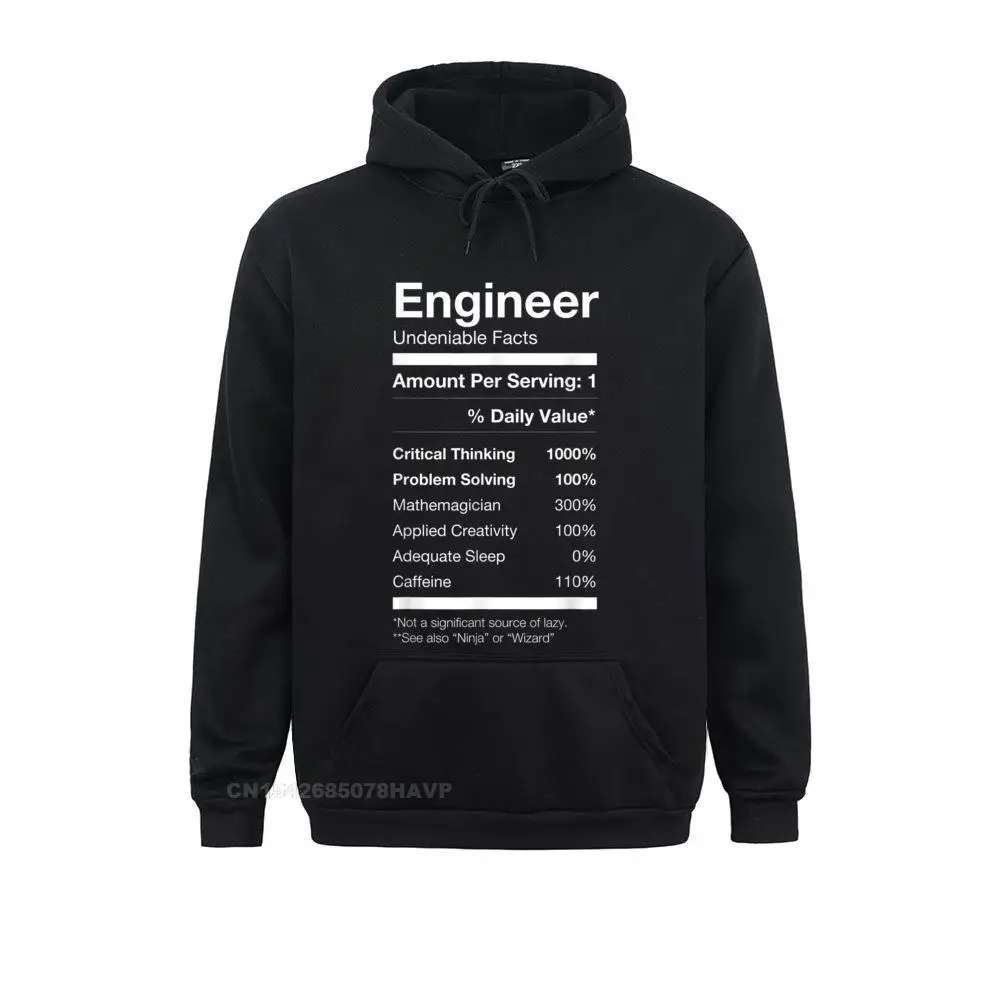 Plain Men Sweatshirts Long Sleeve Engineer Nutritional Facts Label Shirt Funny Cute Gag Gift Hoodies Classic Hoods