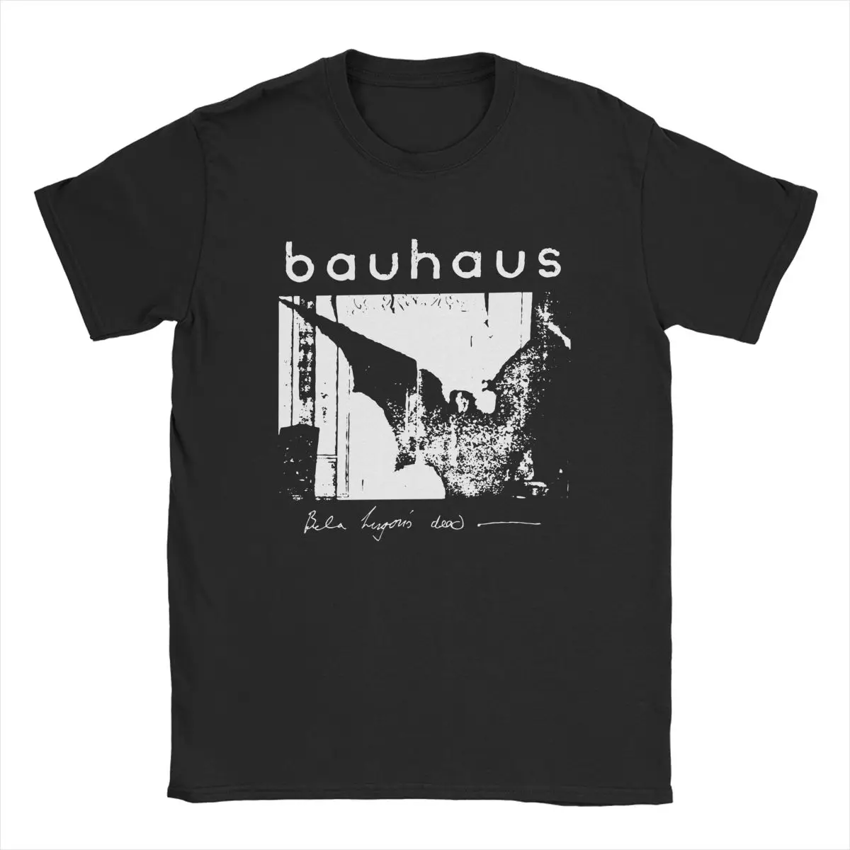 Bauhaus Bat Wings Bela Lugosi\'s Dead T Shirt for Men 100% Cotton Fashion T-Shirt Crew Neck Tees Short Sleeve Tops Plus Size