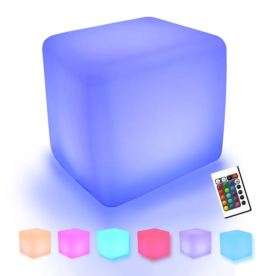 BEIAIDI Waterproof LED Cube Chair Light With Remote Cordless Cube Stool LED Cube Seat for Adult Home Garden Party Decoration