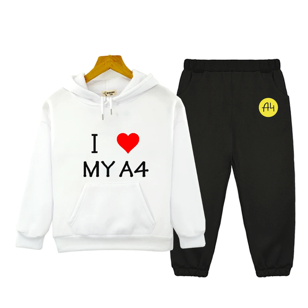 I Love Heart My A4 Herren Damen Auto Geschenk мерч а4 Hoodies Suit Girl Kids Sweatshirt Casual Pants Boys Clothes Tops 2pcs Sets