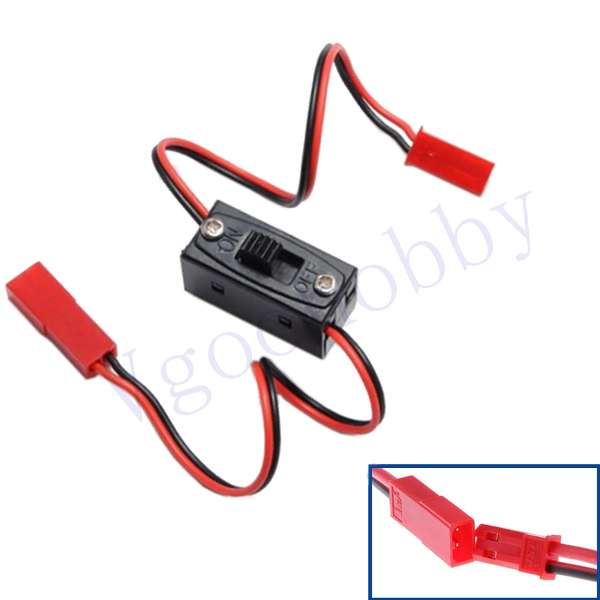 RC On/Off Power Switch Battery Receiver JST Connector for HSP RC 1/10 1/8 Car Crawler Buggy Multicopter Airplane -Red