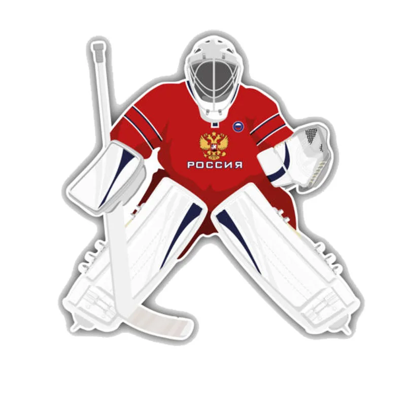 RuleMyLife 13CM*13CM Classic Russia Hockey Team Goalie PVC  Decorative Car Sticker 11-00042