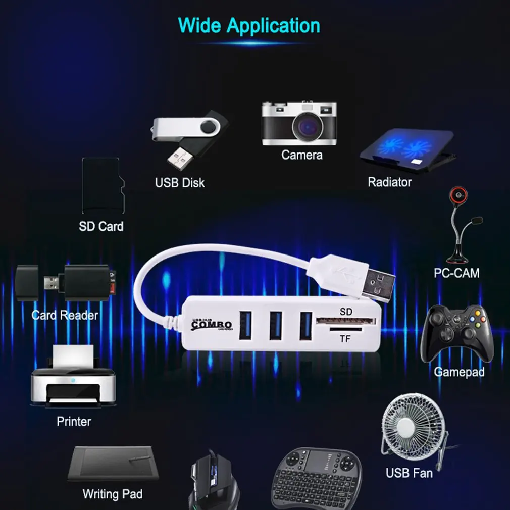 متعدد العالمي USB 2.0 محور USB الخائن عالية السرعة 3/6 منافذ 2.0 هاب TF قارئ بطاقة SD الكل في واحد لأجهزة الكمبيوتر اكسسوارات الكمبيوتر