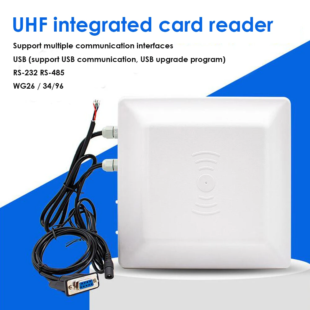 IP66 6M mid range uhf rfid integrated reader RS232 WG26 USB RELAY support firmware upgrade multiple language for parking