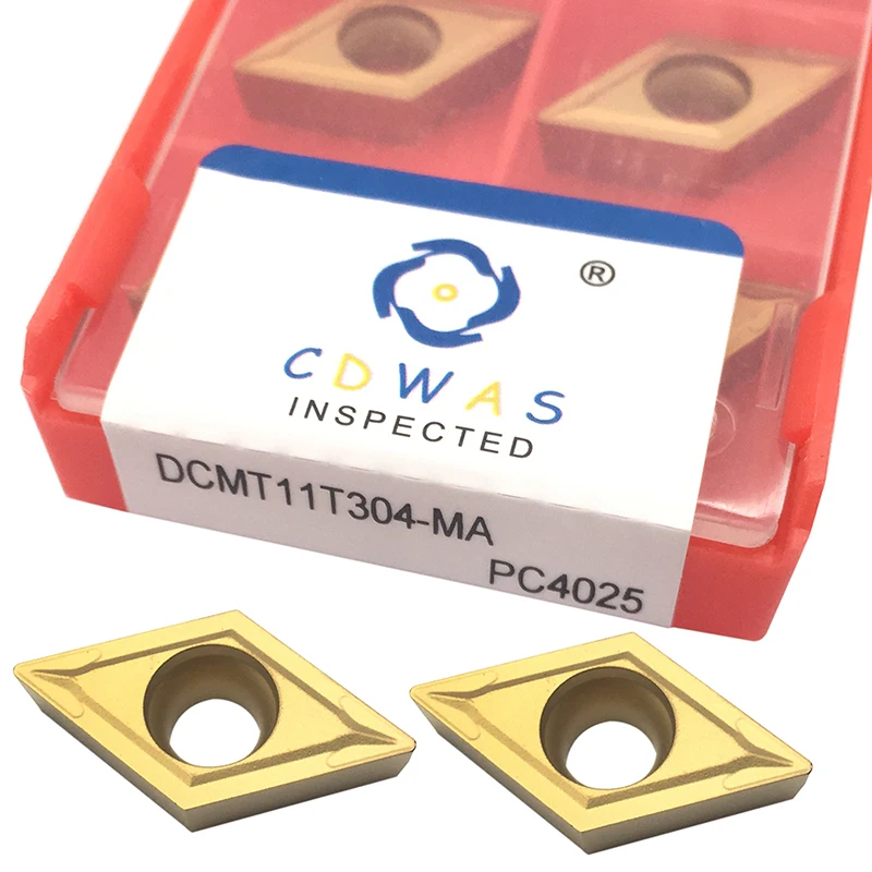 Insertos de carburo de alta calidad DCMT11T304 MA PC4025, herramienta de torneado externo DCMT 11T304 CNC, cortador de torno para acero duro, 10 Uds.