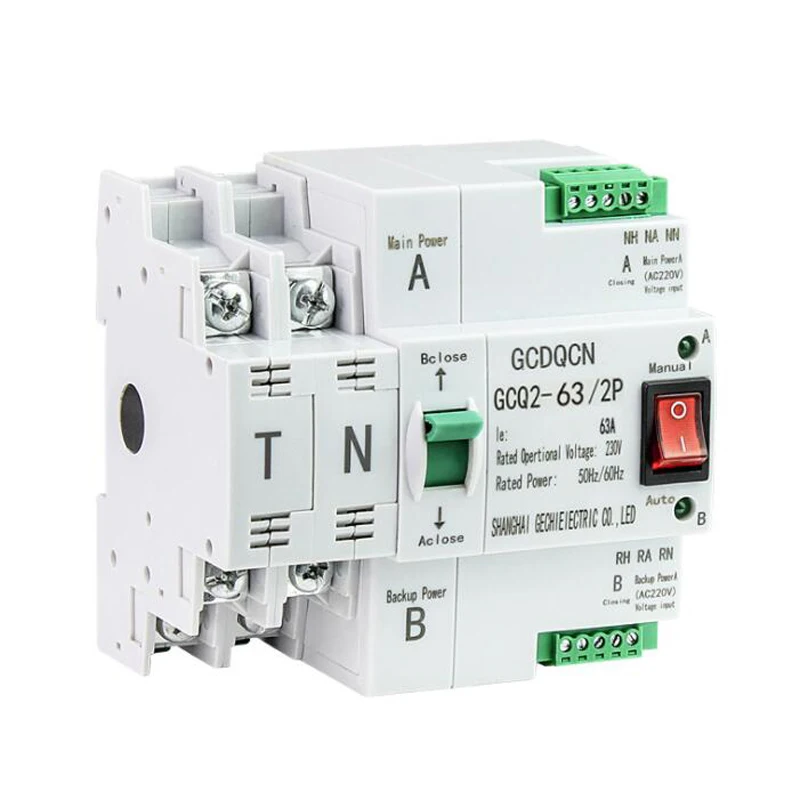 

2P 63A 80A 100A dual power automatic transfer switch Mains power switch PC class isolation switch