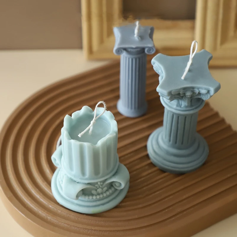 3D Ancient Greece Roman Column Silicone Mold for Candle DIY Venus Goddess Statue Aroma Plaster Making Supplies Creative Ornament