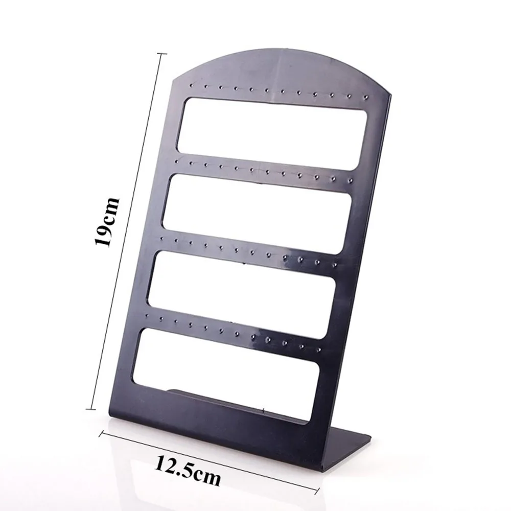 48 Holes Ear Stud Jewelry Organizer Stand Black Clear Plastic Earring Holder Pesentoir Fashion Earrings Display Rack Etagere Hot