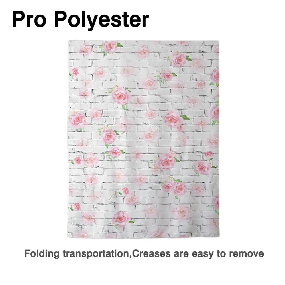 Фон для фотосъемки с изображением цветов и кирпичей