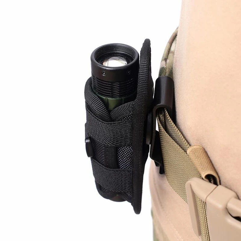 Tactical 360 Degrees Rotatable Flashlight Pouch Holster Torch Case for Belt Torch Cover Hunting Lighting Accessory Survival Kits