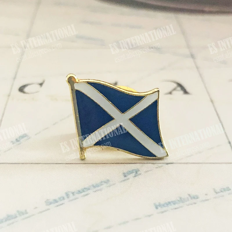 SCOTLAND  National Flag Embroidery Patches Badge Shield And Square Shape Pin One Set On The Cloth Armband   Backpack  Decoration