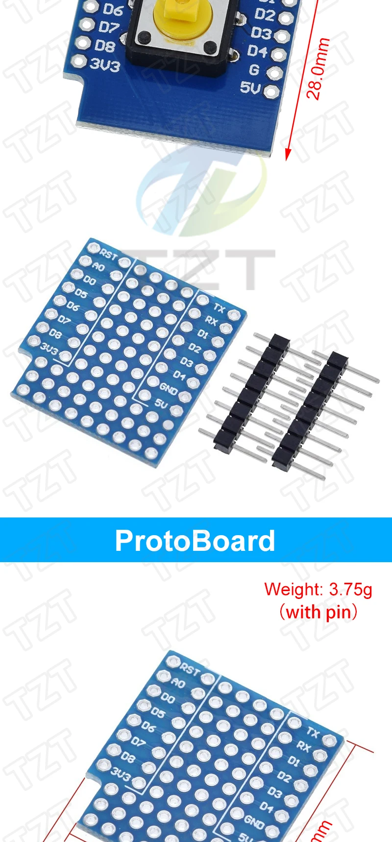 Esp8266 D1 Mini Pro WLAN-Entwicklungsboard Nodeu Ws2812 RGB Dht11 Dht22 Am2302 Relais Ds18b20 Bmp180 Motor für Arduino DIY-Kit – Detail 10