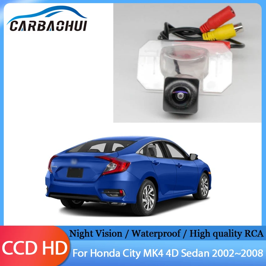 

1280P Fisheye Car Rear View Camera Night Vision Reverse Camera For Honda City MK4 4D Sedan 2002 2003 2004 2005 2006 2007 2008