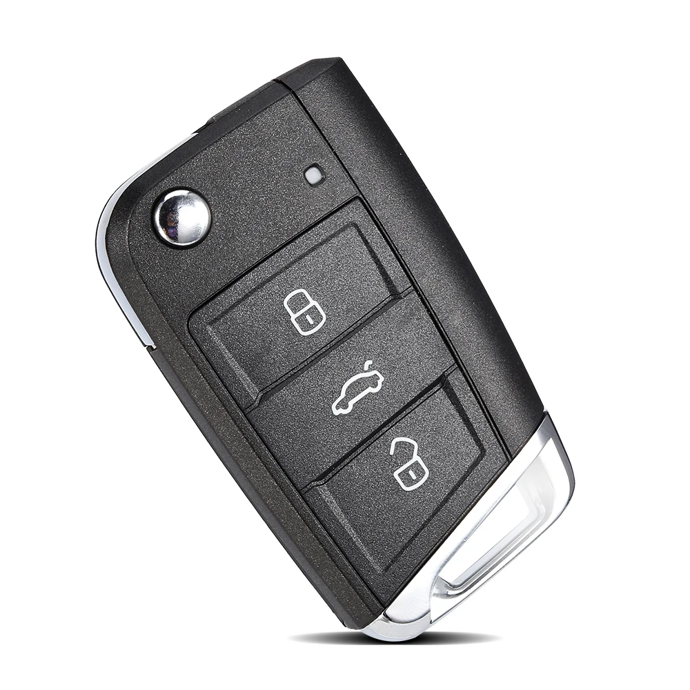 WhatsKey 3 button Flip Remote Car Key Shell Case For Volkswagen Skoda Octavia A7 VW Golf 7 MK7 Seat Leon Passat Beetle Polo Bora