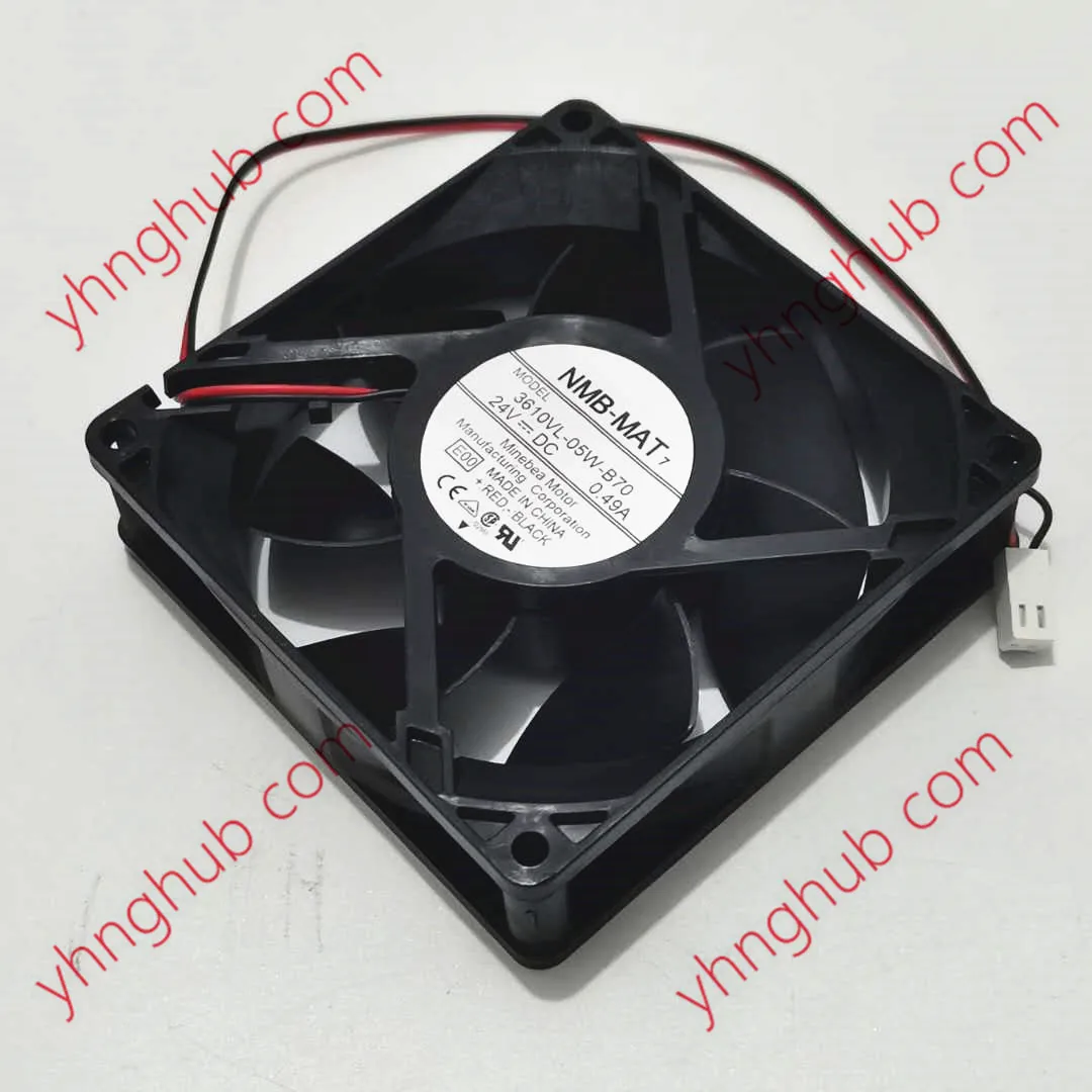 

NMB-MAT 3610VL-05W-B70 E00 DC 24V 0.49A 90x90x25mm 2-Wire Server Cooling Fan