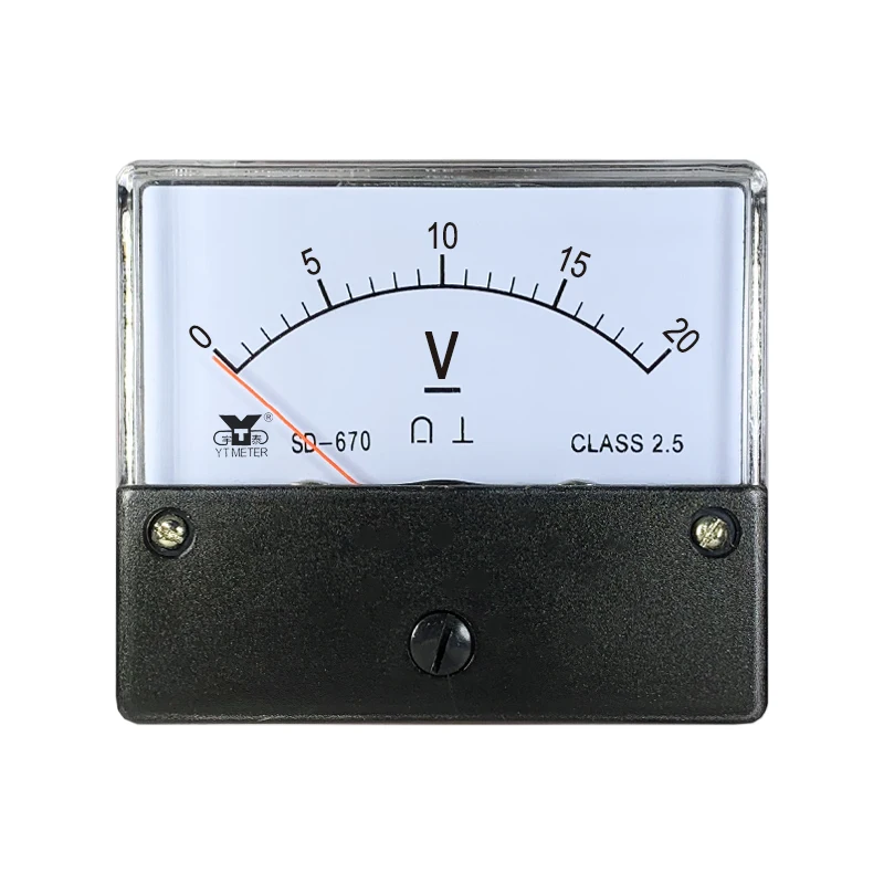 Sd670 DC voltmeter 5V 10V 15V 20V 30V 50V 75V 100V 150V 200V 250V 300V pointer voltage size 60 * 70mm measuring positive and neg