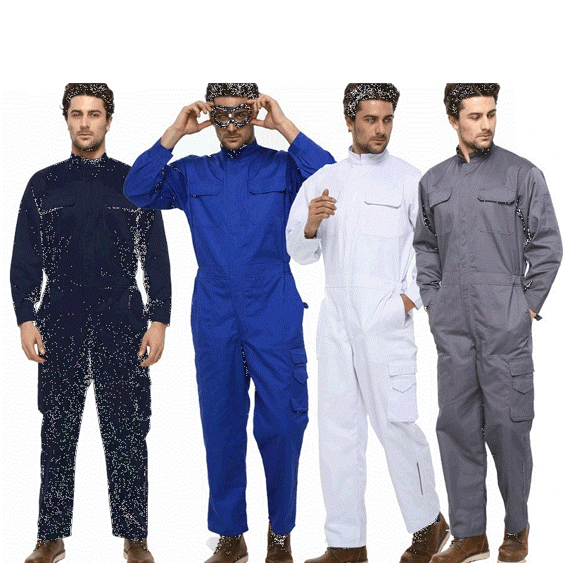 Mens work overalls working uniforms spring stand collar crew Coveralls welding suits car workshop mechanic Plus Size clothes