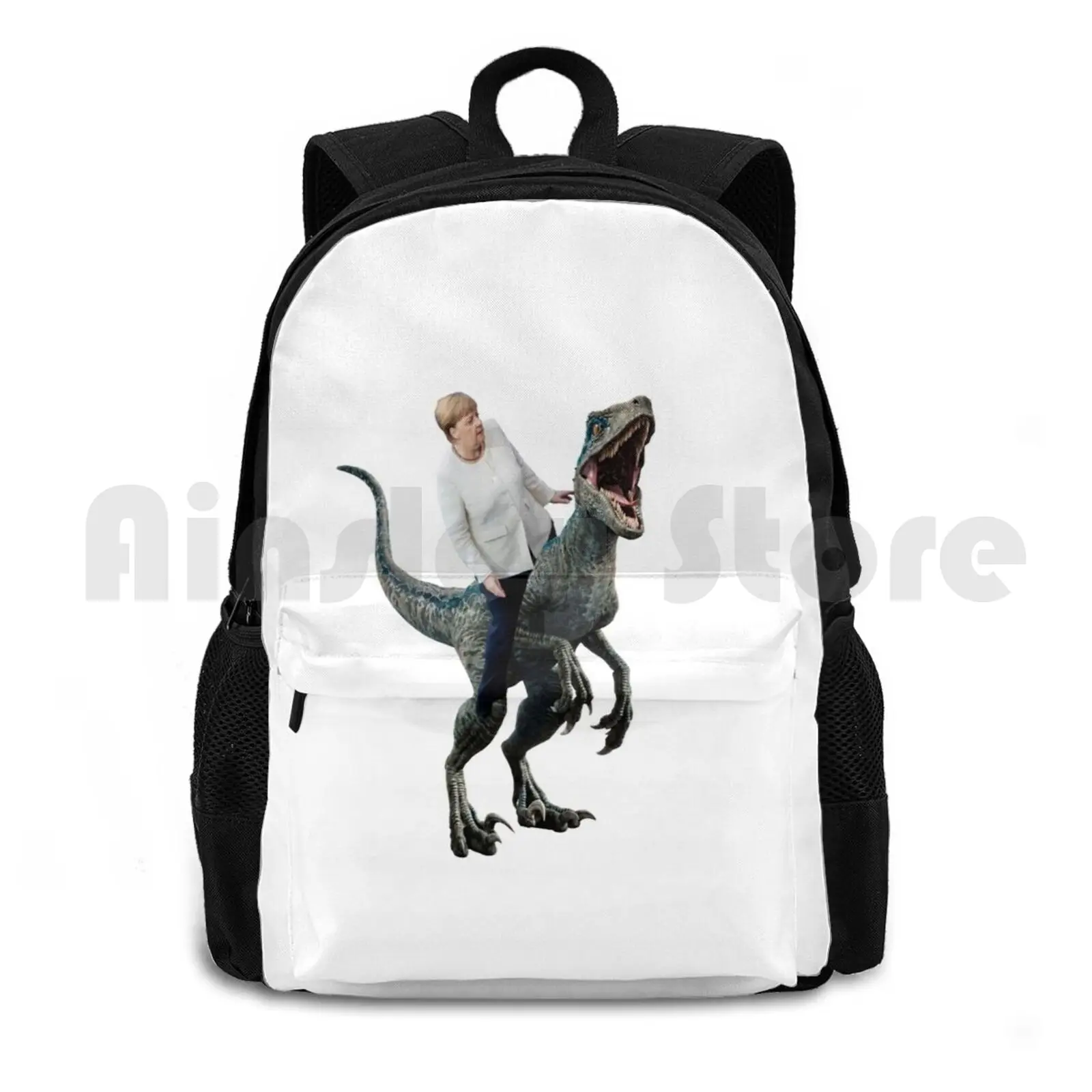 

Riding A Velociraptor Outdoor Hiking Backpack Riding Climbing Sports Bag Velociraptor Dinosaur Funny Photoshop Germany Laptop