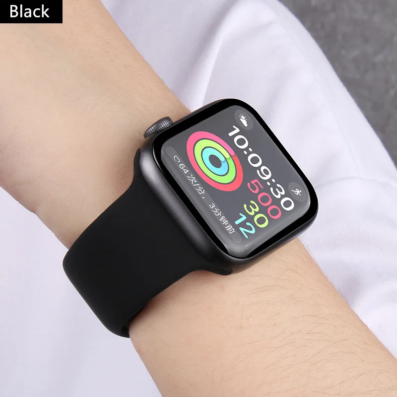 Fashion Strap For Apple Watch band 44mm 42mm 40mm 38mm soft Rubber watchband belt bracelet iWatch 6 se 5 4 3 42 mm