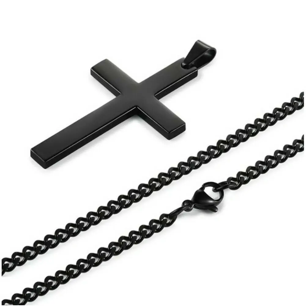 Mode Kruis Hanger Ketting Vrouwen Mannen Rvs Link Chain Charm Ketting Cool Jongens Meisjes Punk Hip Hop Sieraden Gift