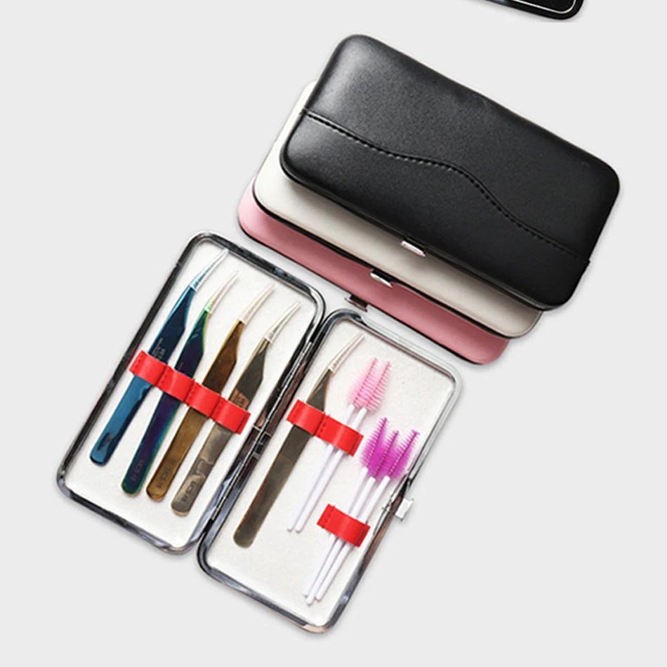 Tweezer Box PU Empty Eyelash Tool Kit Cases for Make Up Fadvan New Colored Storage Box Tweezers/Eyebrow Trimming/Brushes