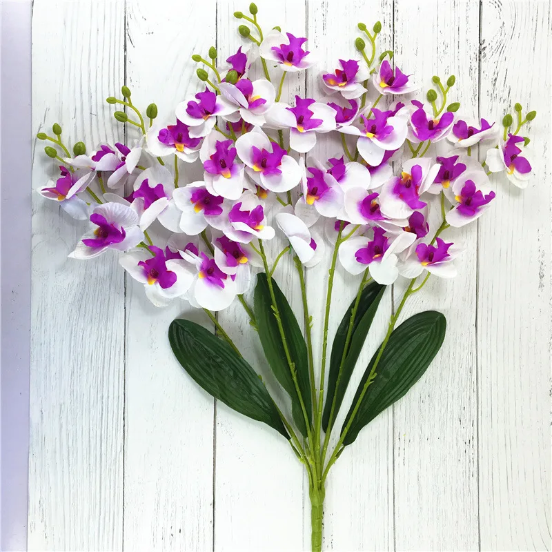 Phalaenopsis - Set di 10 teste di fiori artificiali, colori casuali