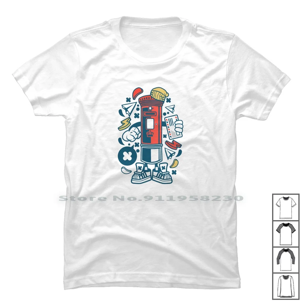 Футболка с надписью «Post Box», 100% хлопок, с мультяшным рисунком, модель для почтовых игр, St Ox Ny Me