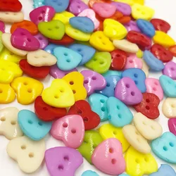 50 pcs 14mm Cute Heart Plastic Button lot Mix color PT74