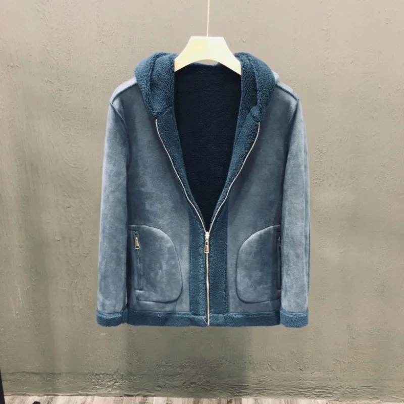 Thick Winter Warm Fleece Lining Mens Hoodie Jacket Casual Faux Leather Coat Plus Size 8XL Overcoat Male Streetwear Cargo Jackets