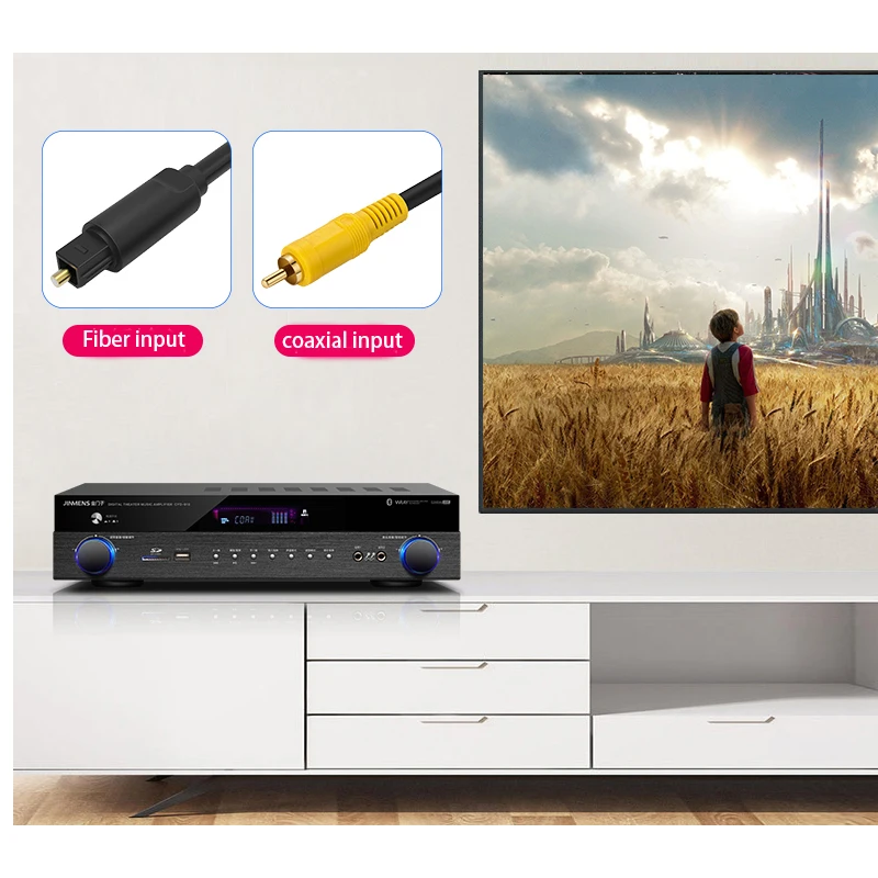 مضخم صوت KYYSLB 650 واط 750 واط 220 فولت مزود بتقنية البلوتوث عالي الدقة للمسرح المنزلي مزود بقنوات 5.1 مكبر صوت رقمي من الألياف المحورية