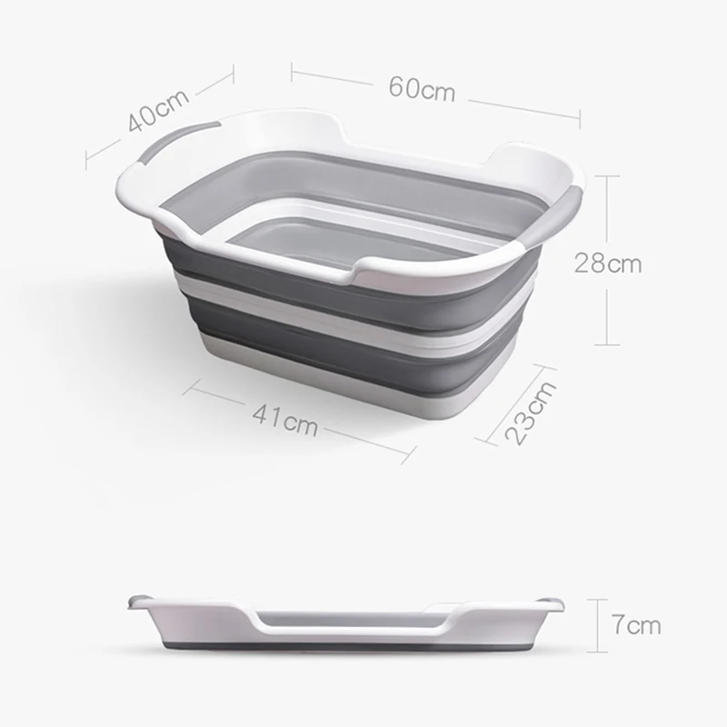 Silicone Foldable Baby Take a bath Bathtub Non-Slip Foot Bath Bucket Folding Portable Pet Dog Cat Bathtub Bathroom Laundry Baske