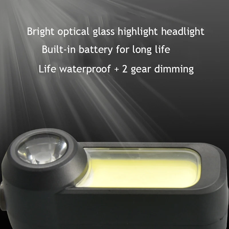 Powerful COB+LED Headlamp Portable 500M Long Range Headlight USB Rechargeable Head Lamp Head Torch with Battery