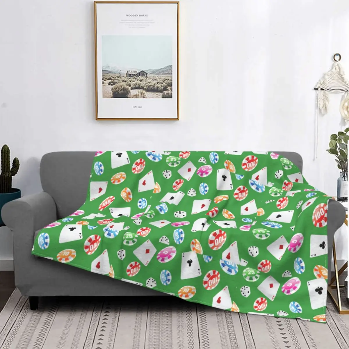 

Casino Games Accessories Pattern Blankets Fleece Decoration Ultra-Soft Throw Blankets for Bedding Bedroom Plush Thin Quilt