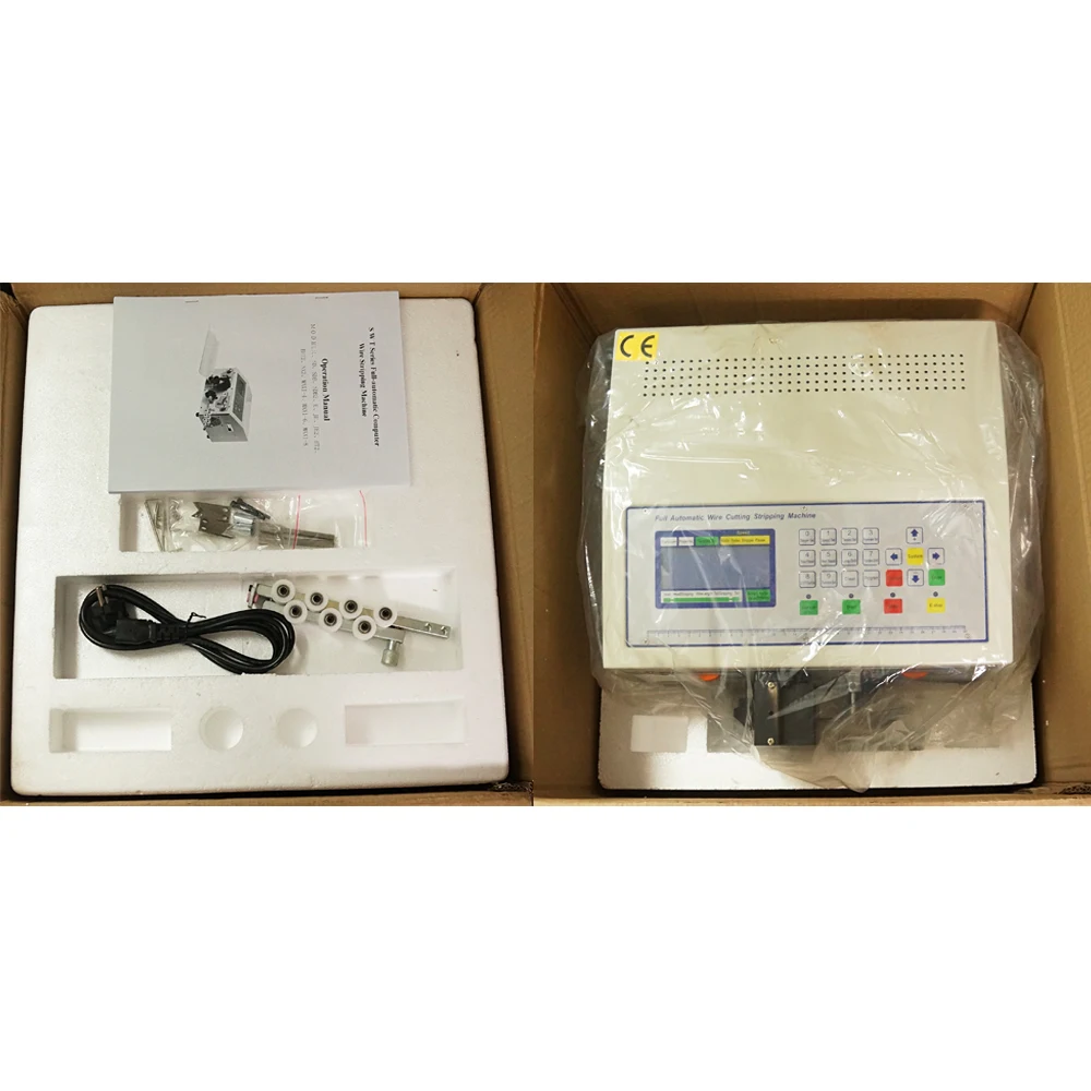 SWT508C Computer Wire Peeling Striping Cutting MACHINE with Electric Wire Feeding Machine WF01S for Terminal Machine