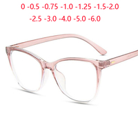 Rice Nail Frame Anti Blue Light Cat Eye Prescription Glasses For The Nearsighted TR90 Optical Spectacles 0 -0.5 -0.75 To -6.0