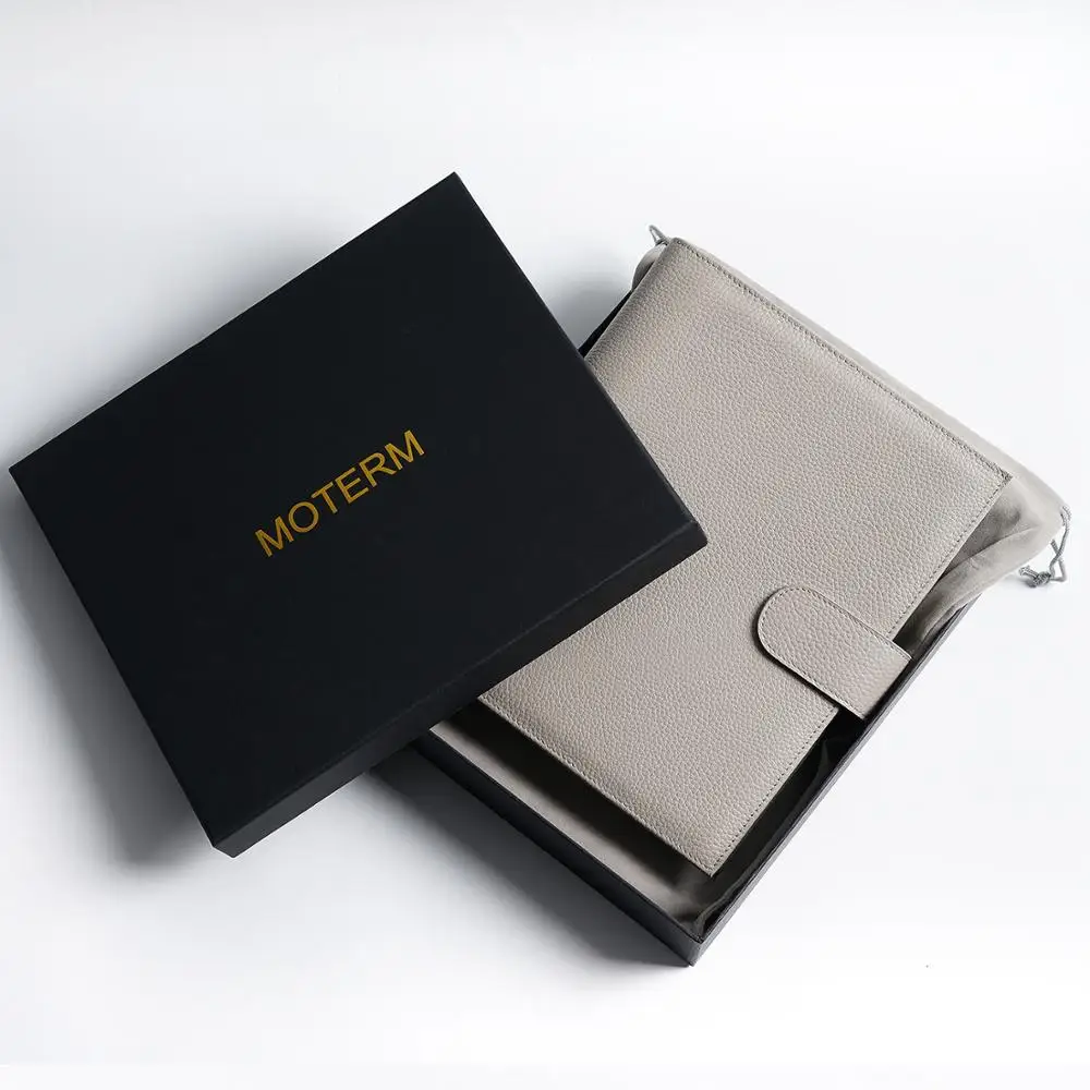 Moterm Luxe 2.0 Series A5 Size Planner Pebbled Grain Leather Notebook with 30MM Ring Agenda Organizer Notepad Journal Sketchbook