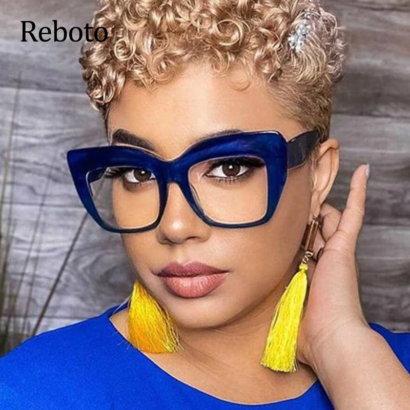 Glasses Frame Women Oversized Square Vintage Frame Clear Eyeglasses Frames For Women Luxury Brand Computer Eyewear