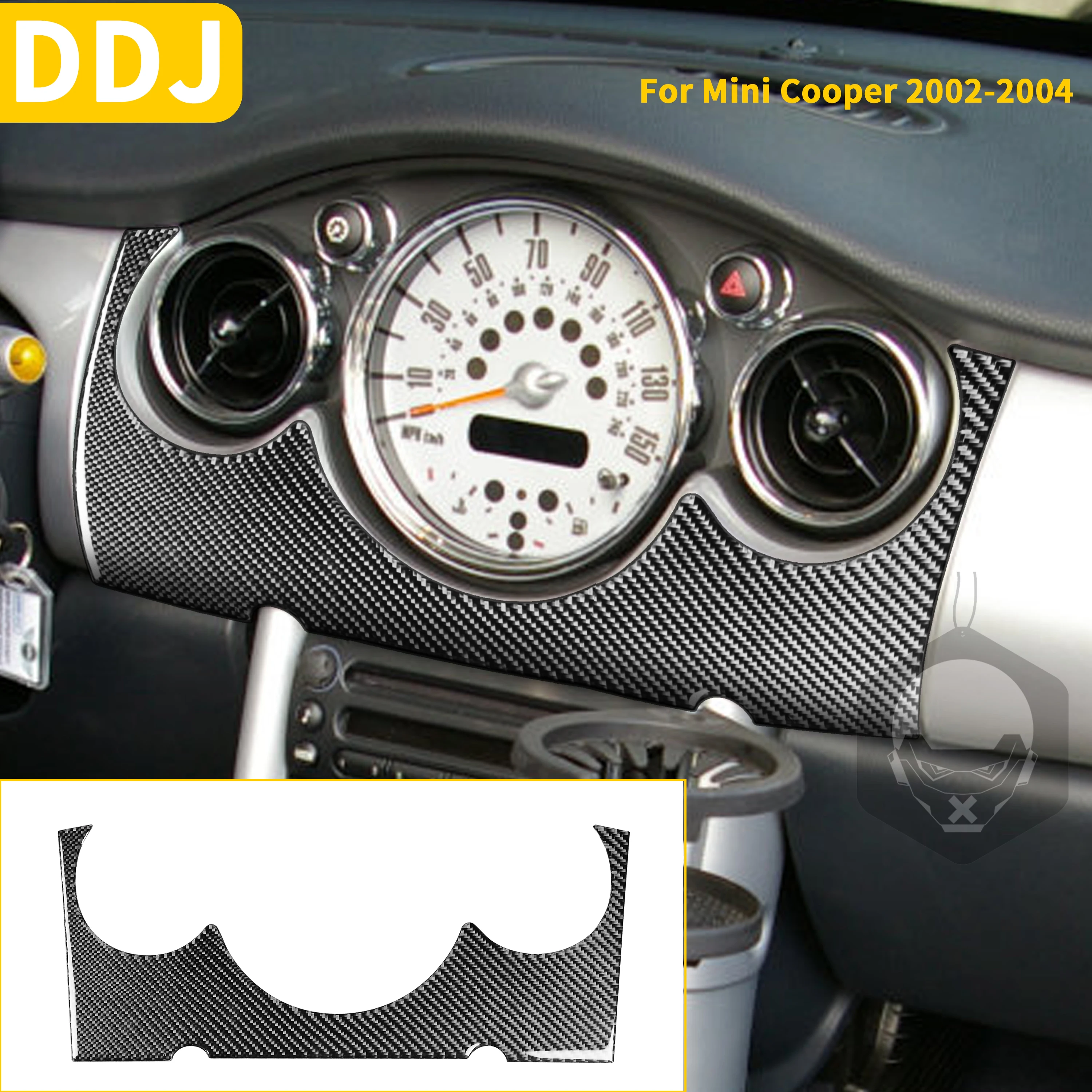 

For Mini Cooper Hatch One R50 R53 2002 2003 2004 Accessories Carbon Fiber Interior Speedometer Center Instrument Trim Sticker