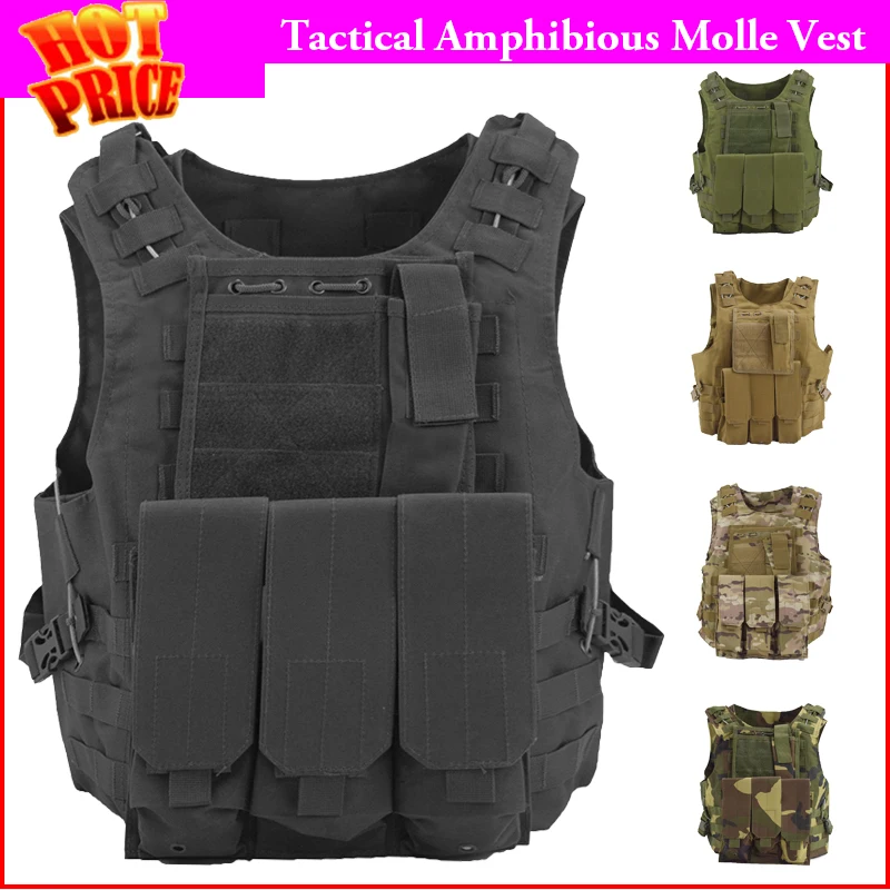 

Tactical Vest Camouflage Plate Carrier CS Outdoor Outdoor Hunting Molle Vest Combat Assault Vest 7 Colors