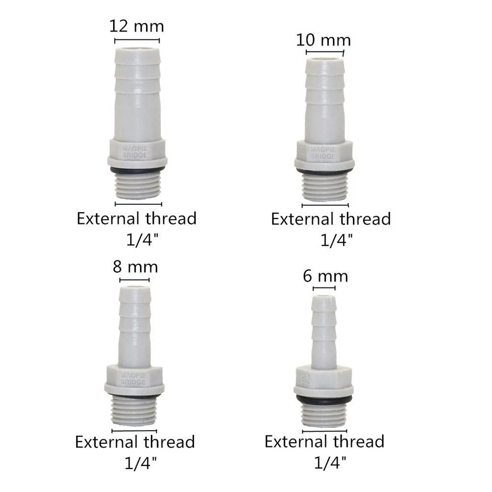 1 Pc Plastic Hose Fitting 6mm 8mm 10mm 12mm Barbed Tail 1/4\