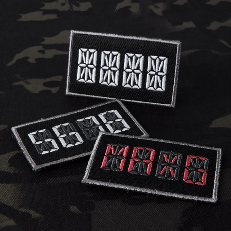 Marker Scribble Numbers Letters Embroidery Patches DIY Handmade Ideas 16 Segments Badges For Vest Clothes Bag with Hook Loop