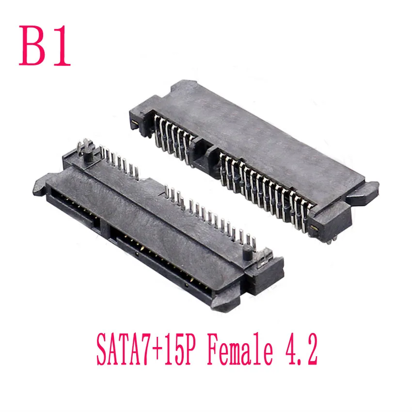 5PCS SATA Interface Steckdose SSD Solid State Drive Sitz 7p + 15P 22PIN Stecker Sitz Sinking platte Patch Typ Stecker Port
