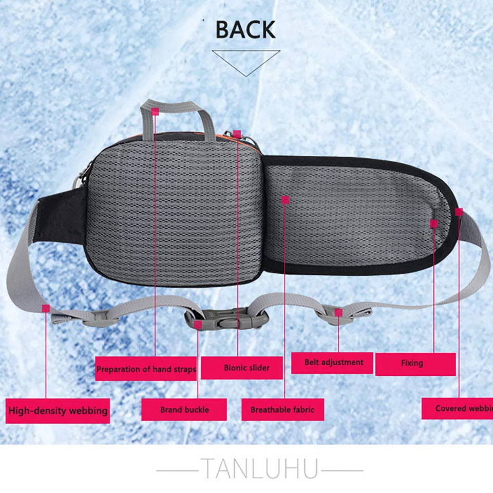 New Fashion Men Women Running Belt Jogging Cycling Waist Bum Pack Phone Pouch Sports Shouler Chest Bag with Water Bottle Holder