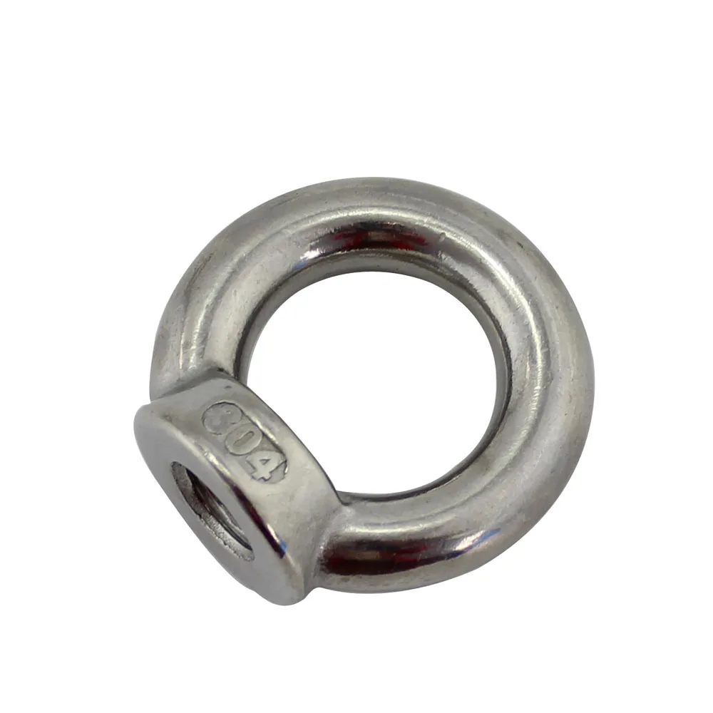 1PCS 304 Stainless Steel M5 M6 M8 M10 M12 DIN582 Eye Nut Rigging Hardware Stainless Lifting Ring Nuts