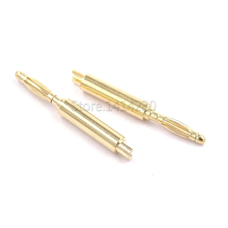 5Pcs/lot 2mm Banana Gold Plate Plugs Connectors mini Banana Plug For Banana Socket