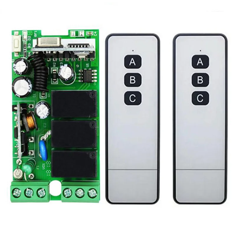 

Universal Wireless Remote Control AC110V 220V 3CH Relay Radio Receiver Module Remote controller RF Switch for Gate Garage opener